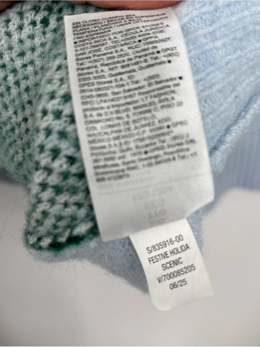 Sz XXL Old Navy Light Blue Scenic Forest Christmas vibes Crewneck Sweater used - Picture 10 of 15